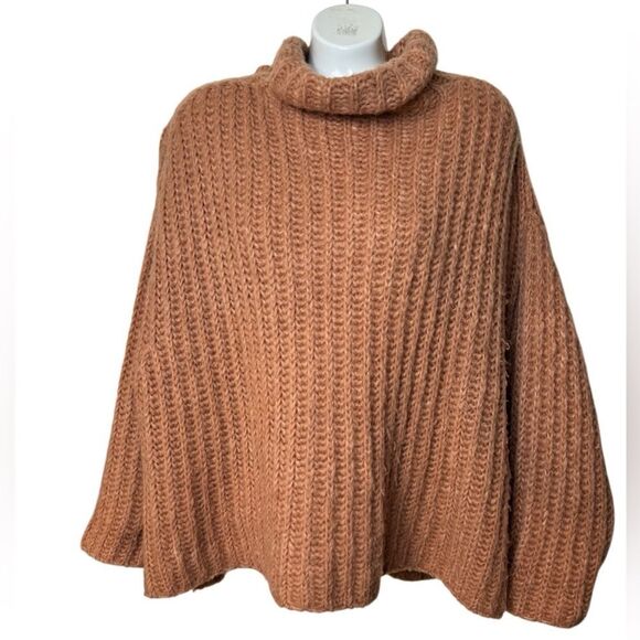 Free People Alpaca & Wool Blend Papaya Chunky Knit Sweater - Picture 4 of 12